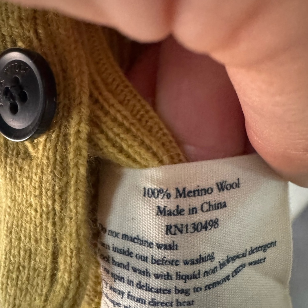 Jack Wills Merino Wool Cardigan Mustard V Neck Preppy 4 Academia Old Money Chic - Picture 6 of 7